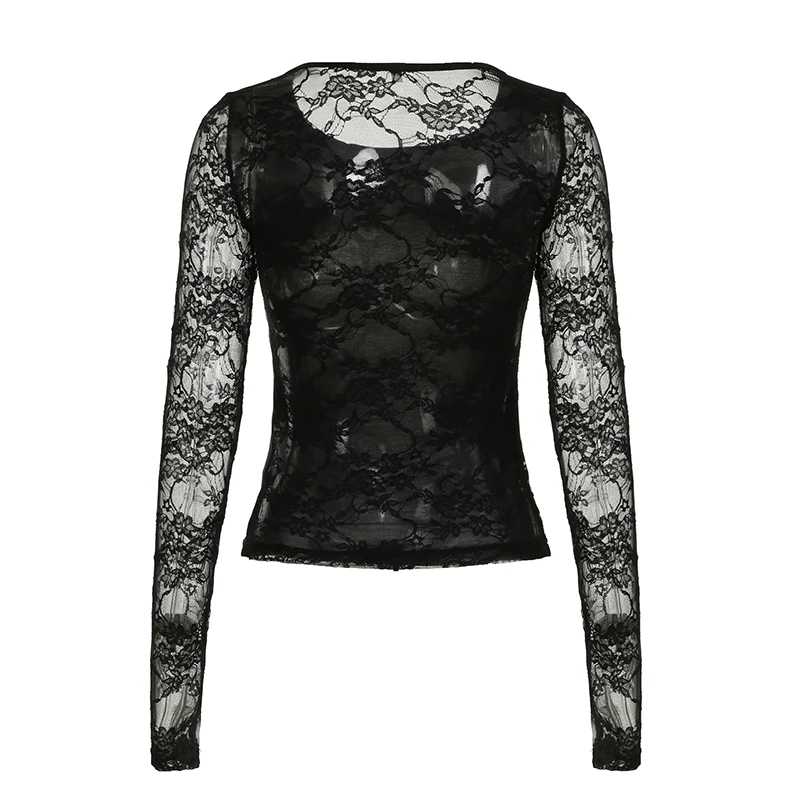Sweetown сексуальные и клубные женские кружевные топы с открытой спиной прозрачные