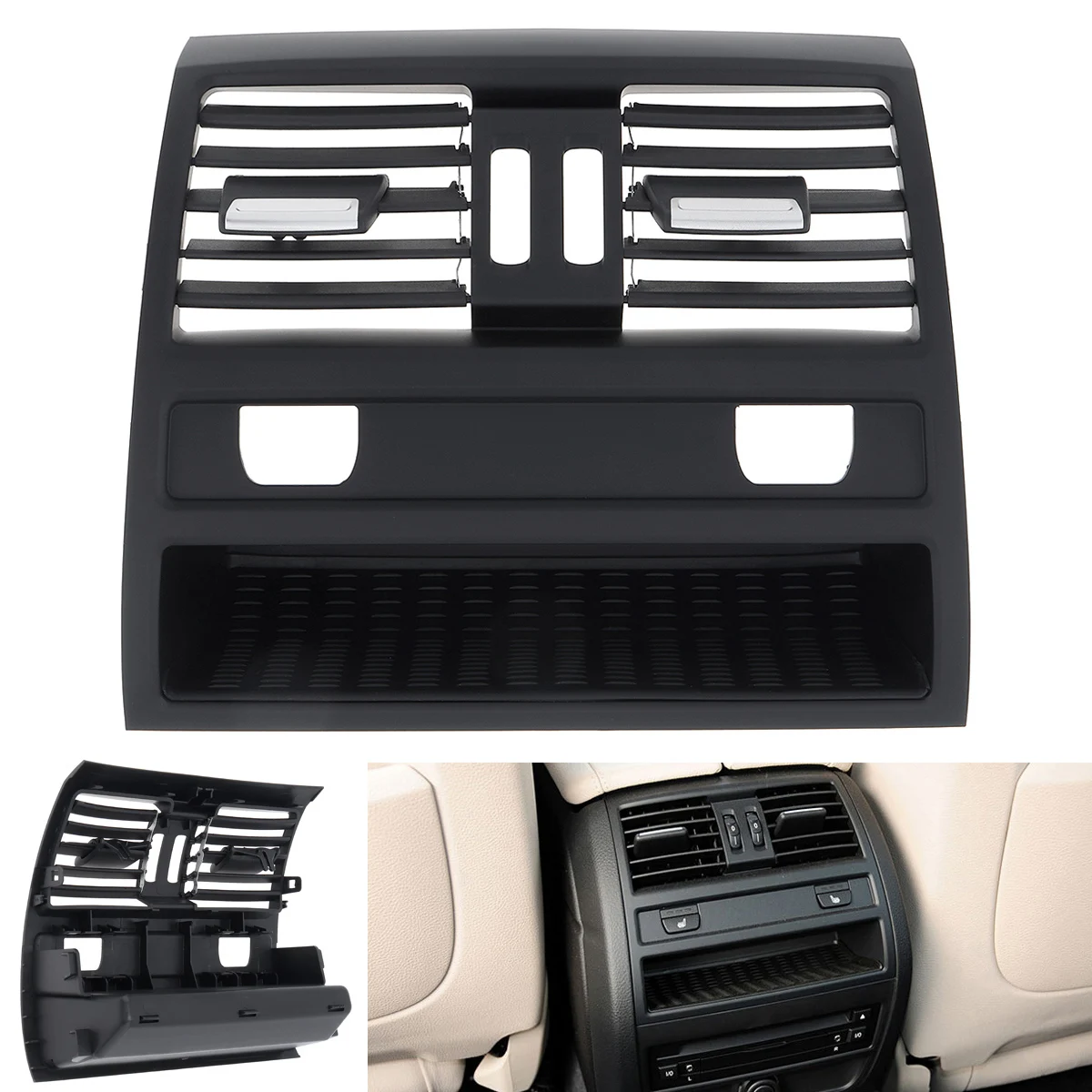 

Rear with Hole Console Dash Panel Console Center Air AC Outlet Vent Grille Cover for BM 5 Series F10 520 521 523 525 528 530