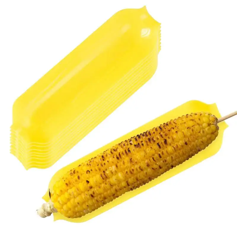 10 Pcs Corn Cob Dishes Durable PP Material Corn Serving Tray Lightweight Corn Cob Holders Kitchen Dinnerware Accessories