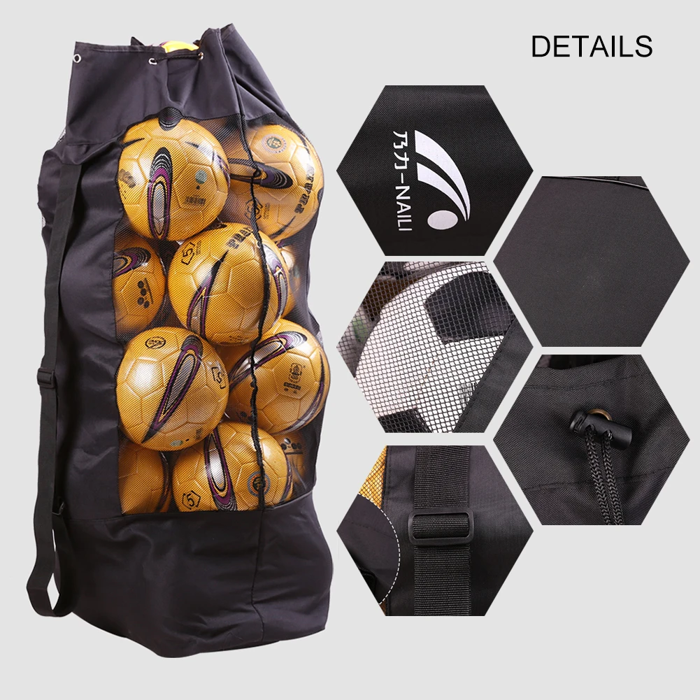 

Portable Heavy Duty Mesh Drawstring Backpack Bags Multifunction Ventilated Bag For Soccer Ball, Gym Sports Equipment