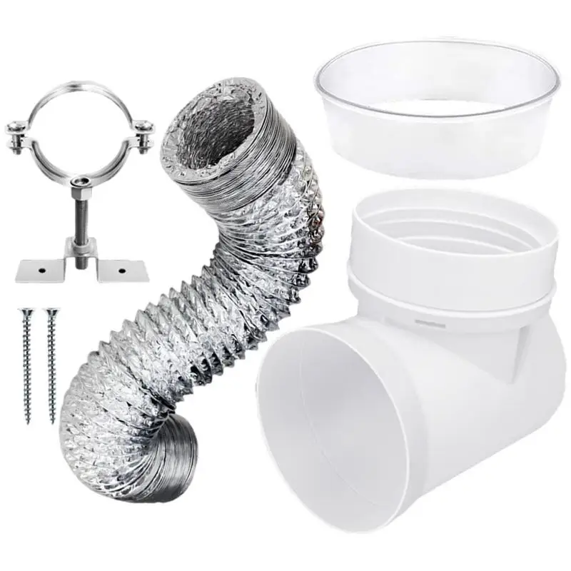 

Dryer Vent Elbow Kit Easy Connecting Dryer Duct Connector With Transparent Airtight Gasket Durable Dryer Base Connector Kit For