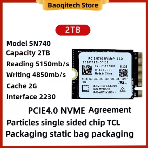 Western Digital SN740 SSD M.2 2230 Gen4 PCIe 4.0