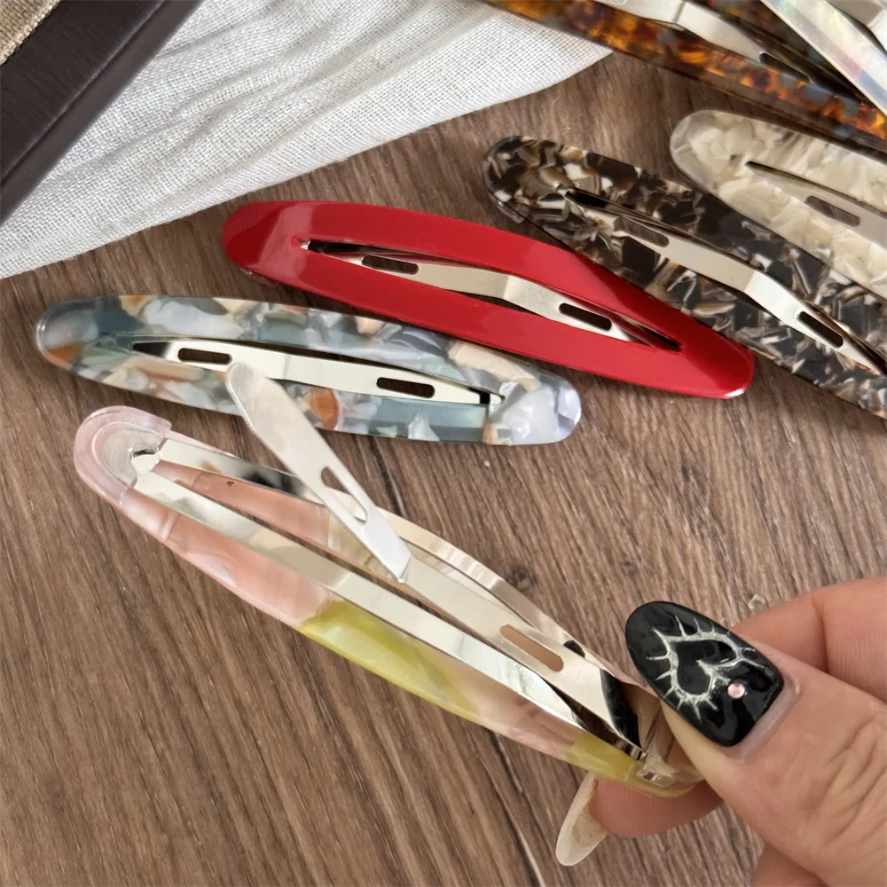 Заколки из ацетата овальные геометрические заколки для волос красочные милые