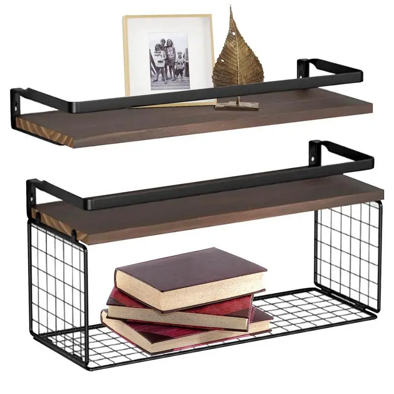 

Bedroom Shelves 2ps Floating Shelves Bathroom Wall Storage Shelves Hook Design Easy To Organize Fine Polishing Divider Design