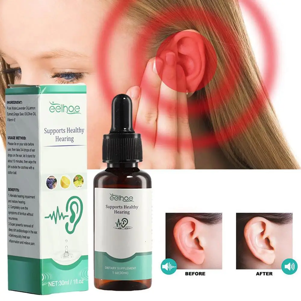 

EELHOE Ear Ringing Treatment Oil Deafness Earache Relieve Hard Drops Swelling Otitis Tinnitus Ear Discharge 30ml Hearing Ea E7P4