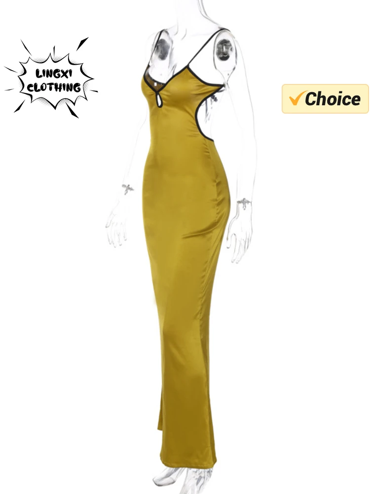 Женское однотонное платье с V-образным вырезом и открытой спиной