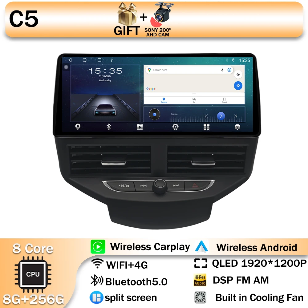 

Автомобильный радиоприемник 4G + WIFI для Ford Fiesta MK6 MK7 2009-2017 Мультимедийный видеоплеер GPS Стерео CarPlay 4G Navigationv Android 15