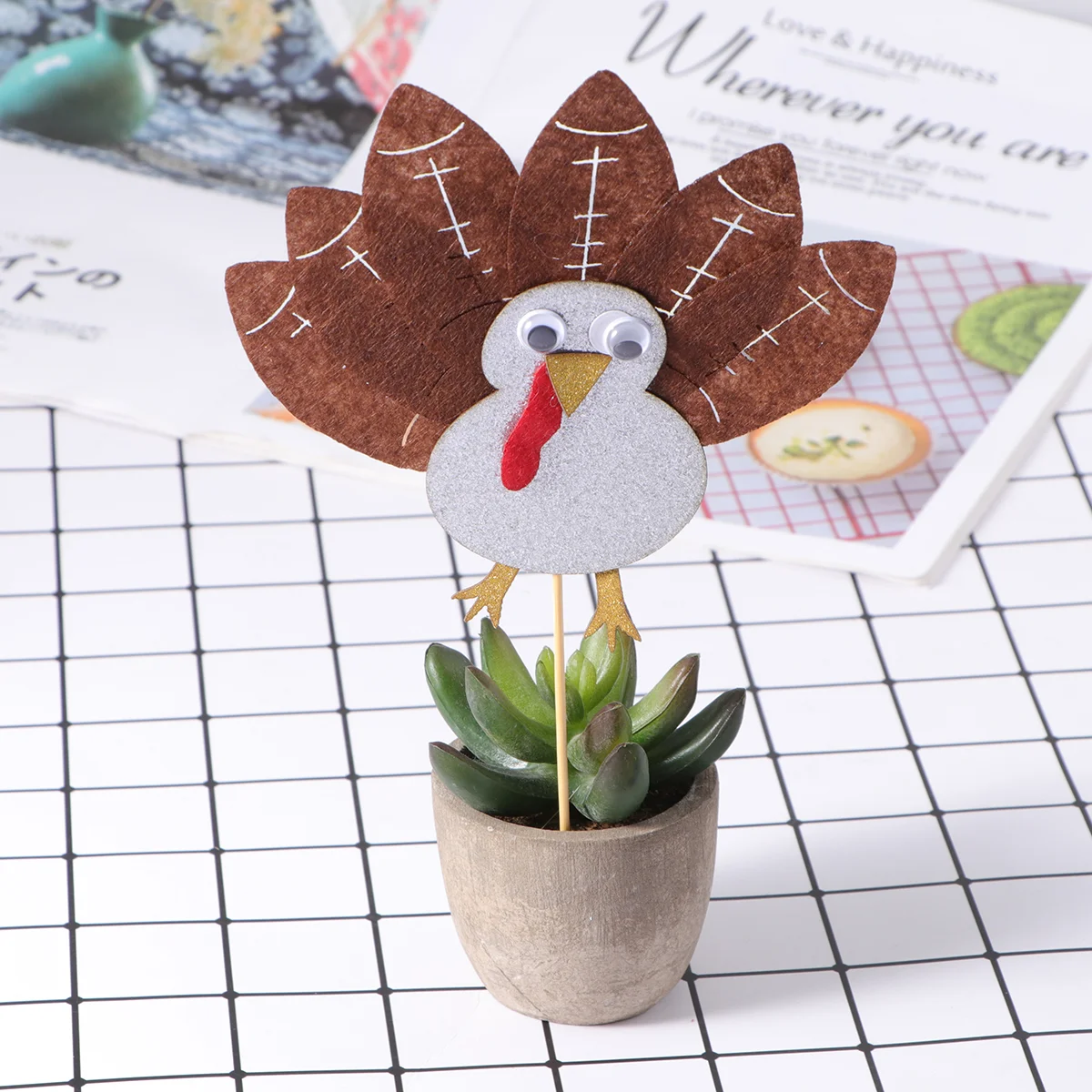 

6pcs Cloth Cake Picks Party Supplies Fruit Picks Cupcake Toppers for Birthday