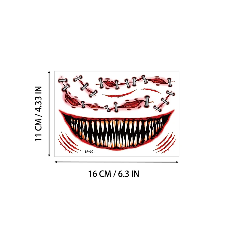 Тату-наклейка на лицо День мертвых Хэллоуин