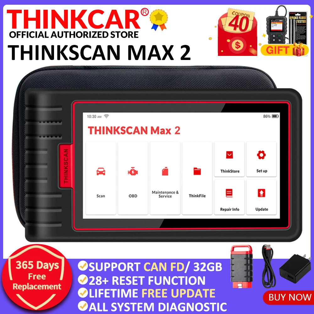 Thinkcar ThinkScan Max 2 Автомобильный сканер OBD2 диагностический инструмент
