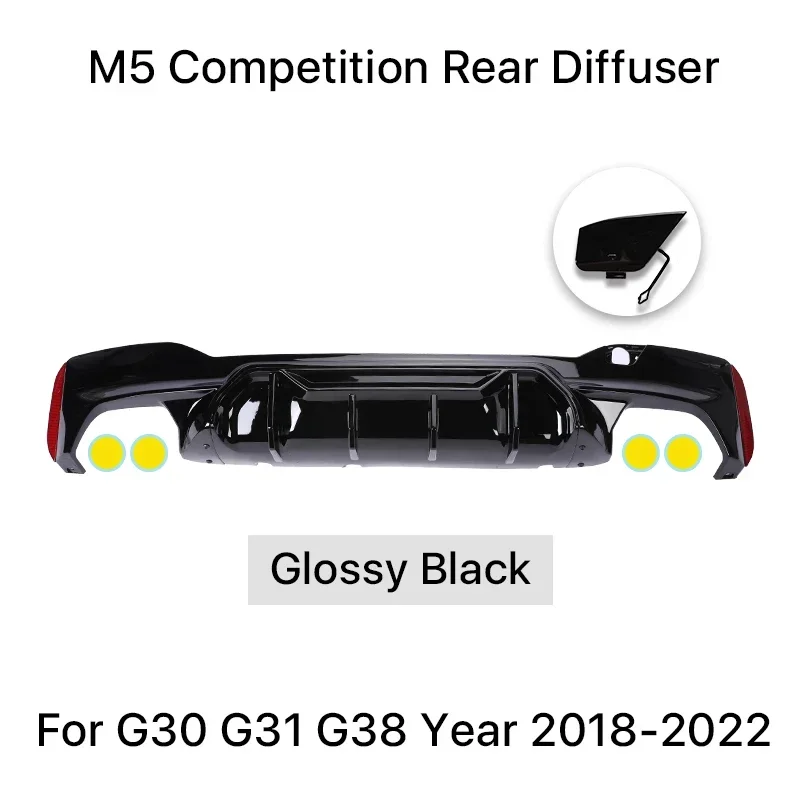 

Для BMW 5 серии G30 G31 G38 2018-2023 M5 Performance Competition CS Style Диффузор заднего бампера M Sport Diffuser 530i 540i