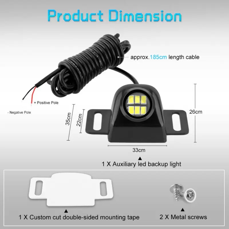 

Rear Car Super Bright Reversing Light Trailers 1* Universal 5W 6500k White
