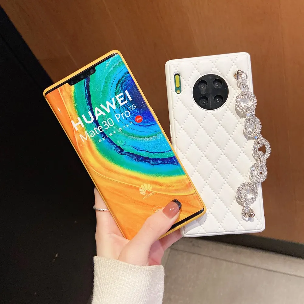 Чехол для Honor 60 Pro Женский чехол из искусственной кожи с браслетом и стразами Huawei 50