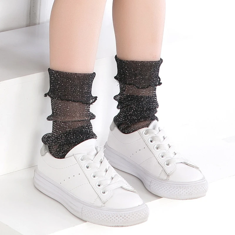 

Spring Summer Lace Ruffle Socks Children Kids Loose Socks Mesh Breathable Anklet Sock for 4~12 Years Girls