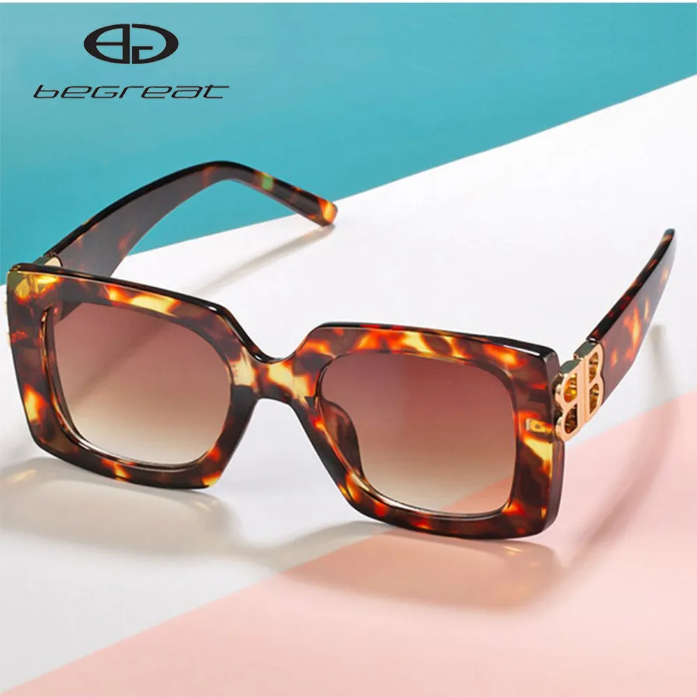 

BEGREAT Oversized Square Sunglasses Retro Gradient Big Frame Sun Glasses For Women One Piece Shade Mirror Vintage Square Glasses