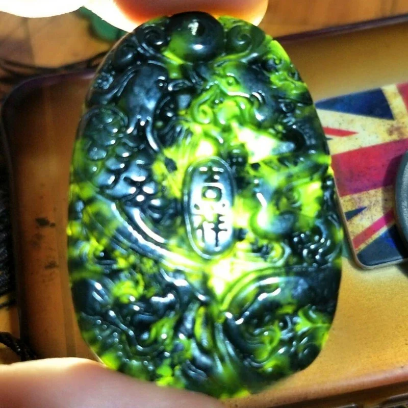 Подвеска с драконом и Фениксом натуральный благоприятный кулон из черного