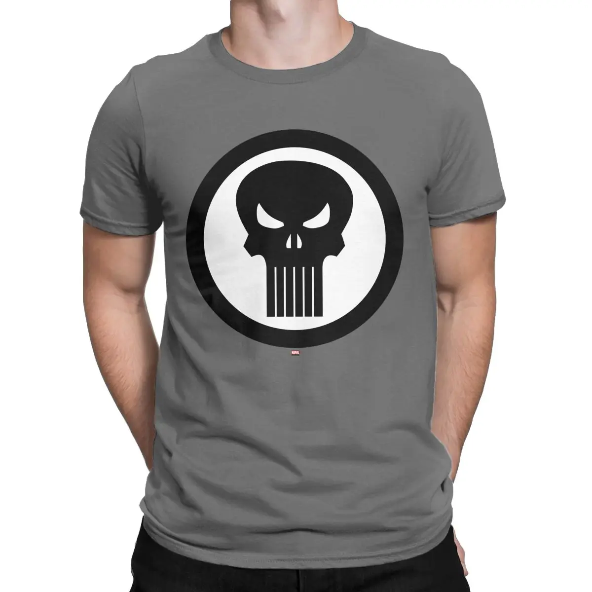 

Men Disney Marvel Punisher Skull Icon T Shirt Cotton Clothing Novelty Short Sleeve Crewneck Tees 6XL T-Shirt