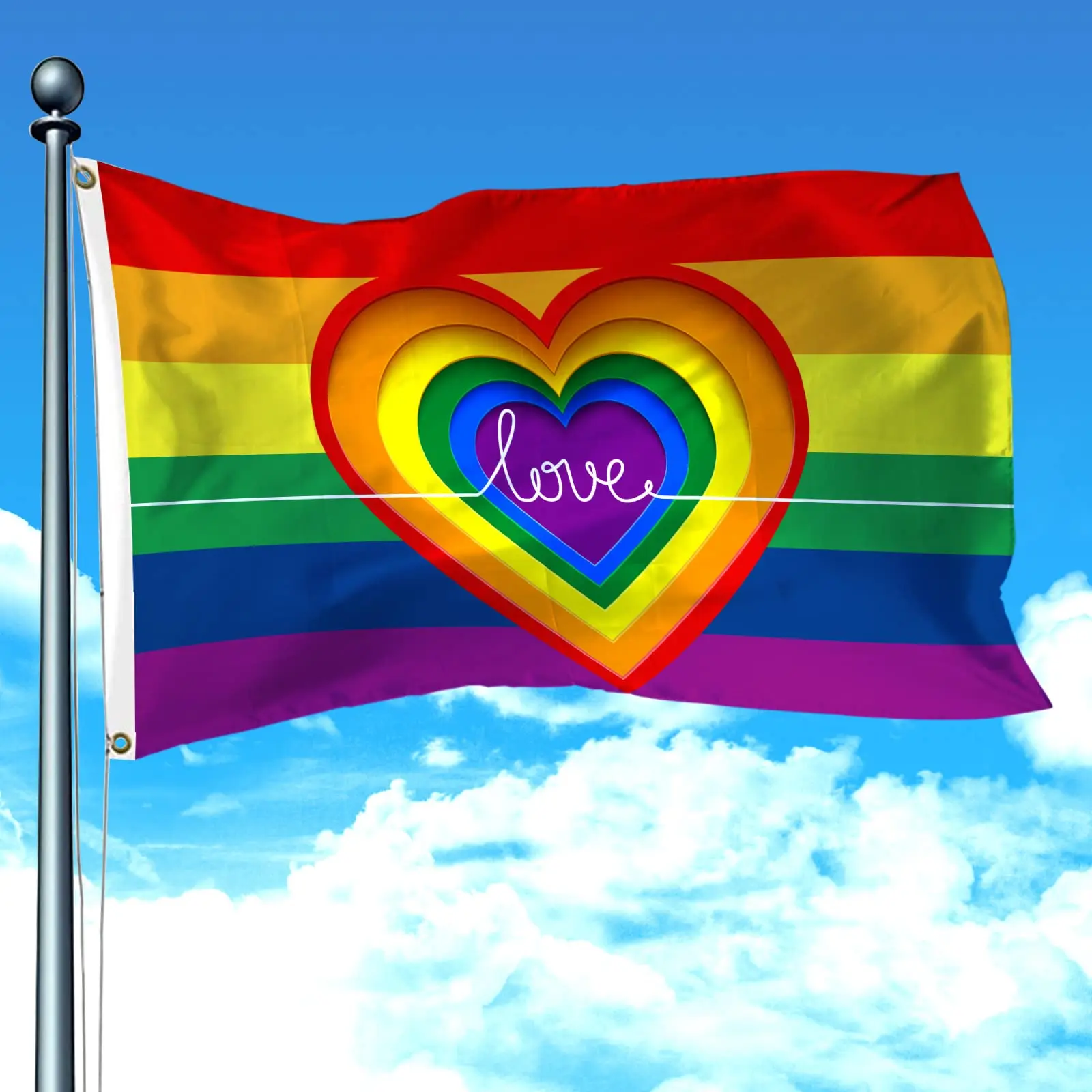 

Flagnshow 100% Polyester Gay Pride Flag