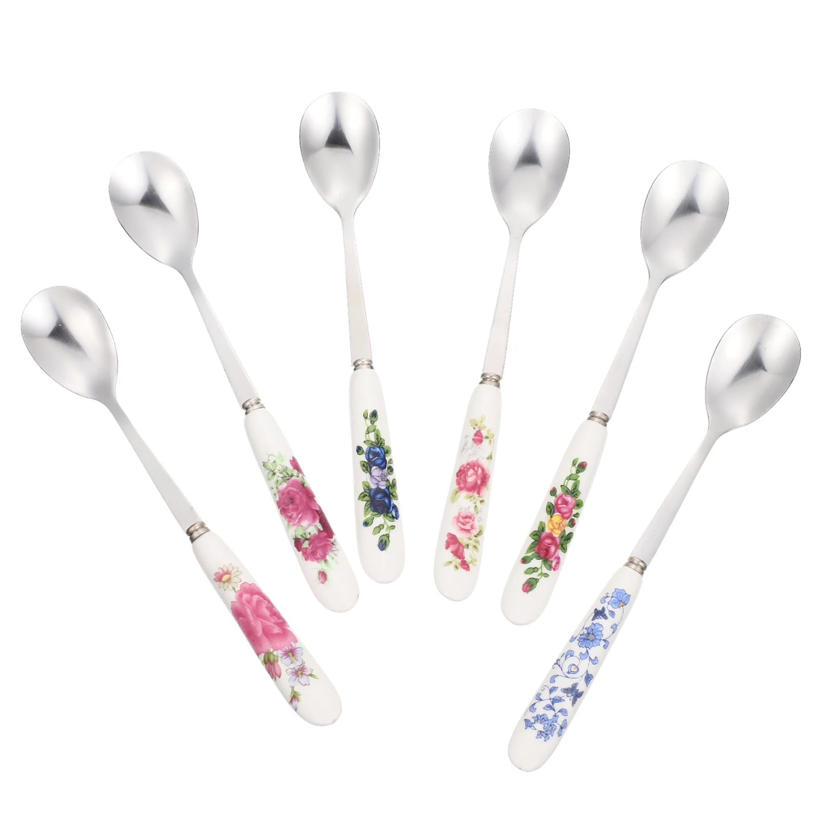 

Spoon Spoons Tea Long Soup Ceramic Handle Iced Teaspoons Hot Espresso Rice Dessert Mini Drink Ice Stainless Steelsmall