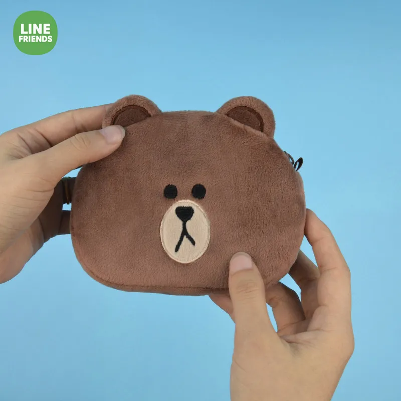 Line Friends Series Brown Bear Cute Cony Rabbit Kawaii Soft Stuffed Plush Coin Purse Toys Birthday Gift for Children |