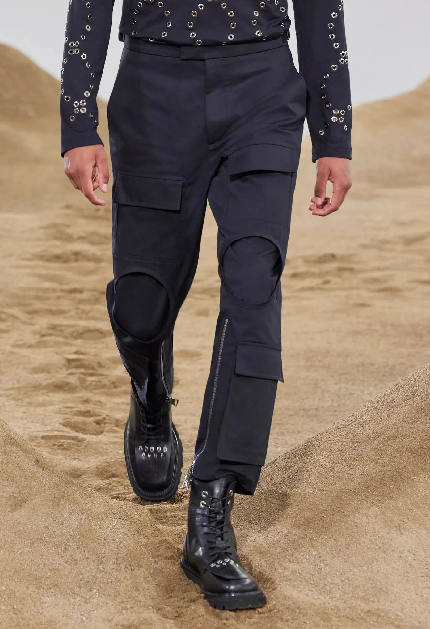 2022 New Men Clothing Yamamoto Style Catwalk stitched Capris Pants Trousers Plus Size Costume 27-46
