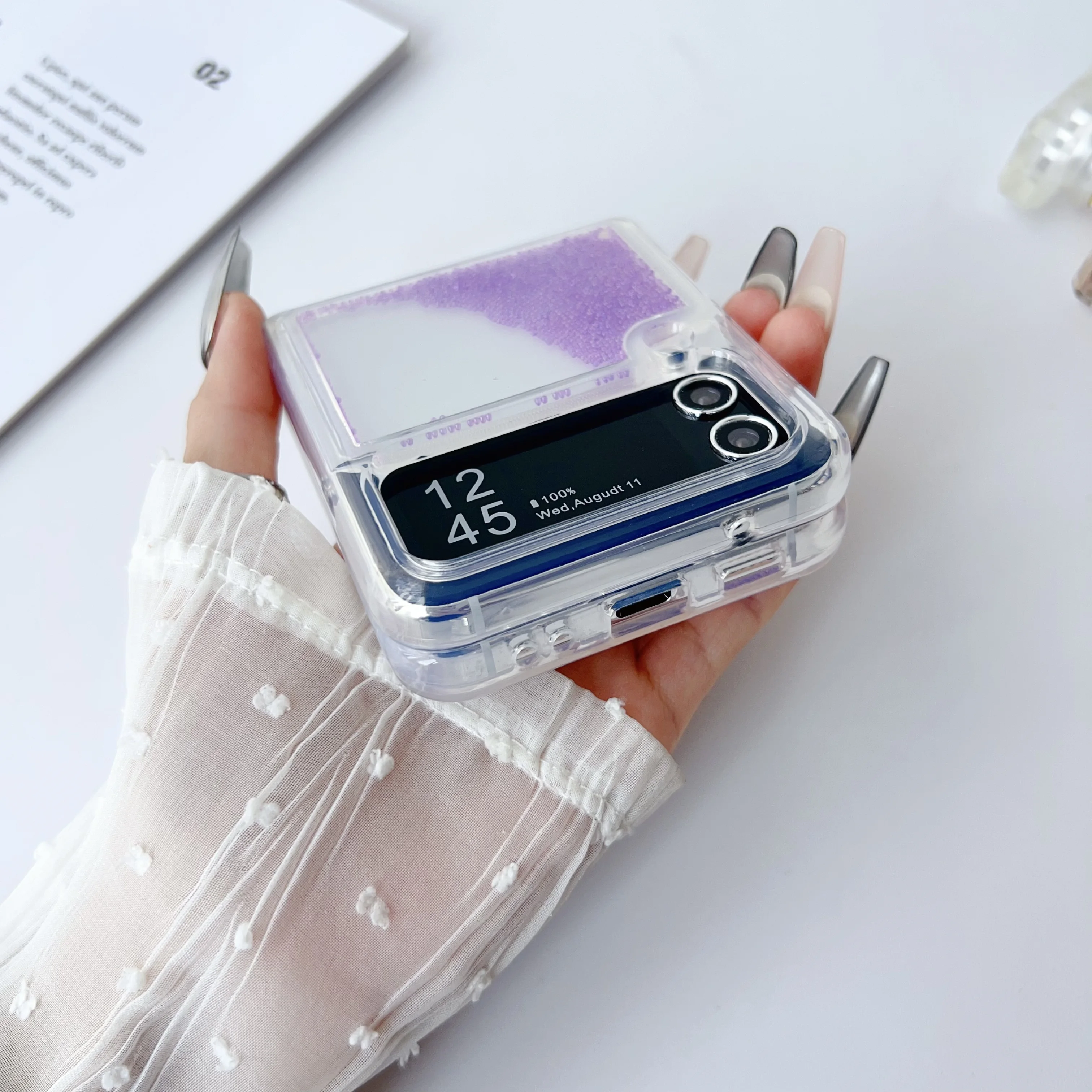 Чехол для телефона Glaxay Flip6 забавный чехол с бусинами Зыбучий песок прозрачный