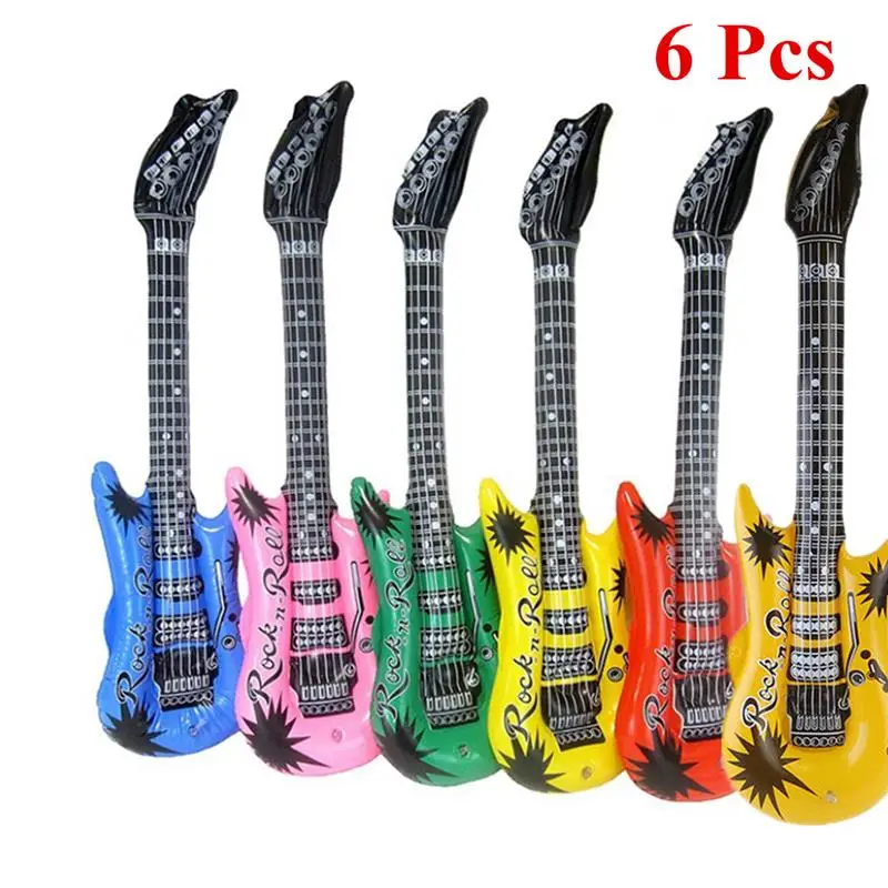 

6pcs Inflatable Guitar Balloons Blow Up Musical Instrument Party Props Favor Carnival Party Adult Kids Birthday Party Decoration