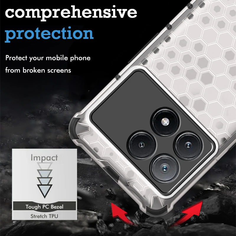 Полупрозрачный задний сотовый чехол для Xiaomi Poco F6 Pro PocoF6 PocoX6 Little X6 X6ProF6Pro 5G