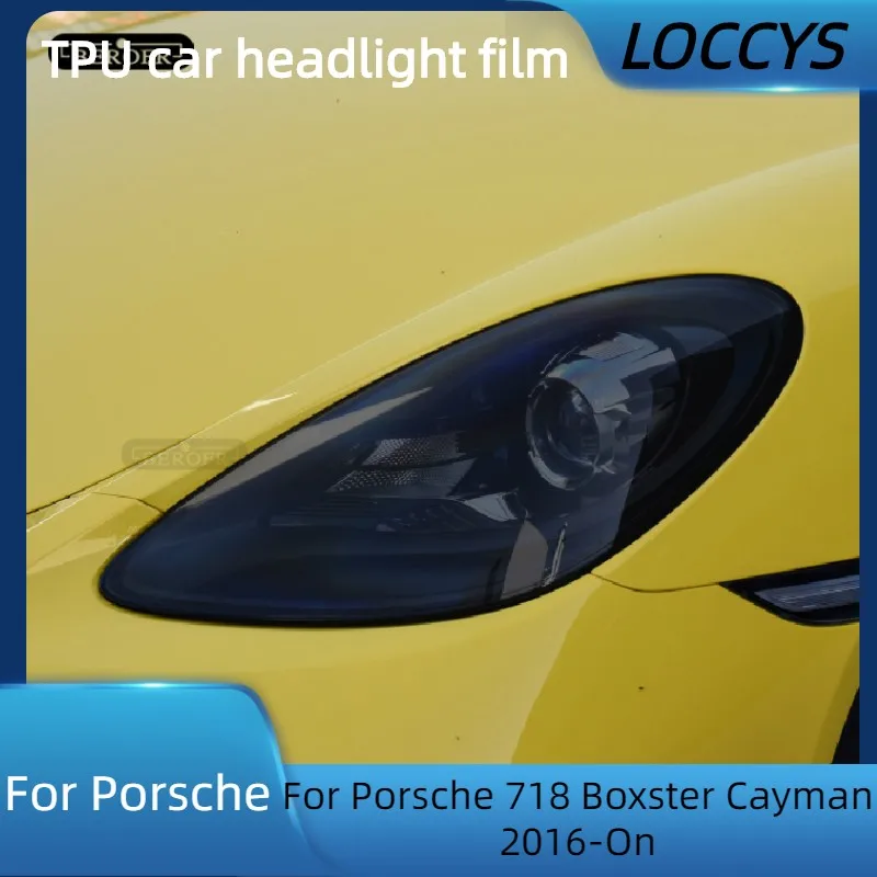 

For Porsche 718 Boxster Cayman 2016-On Car Headlight Taillight Protection Tint Film Smoke Black TPU Light Sticker Accessories