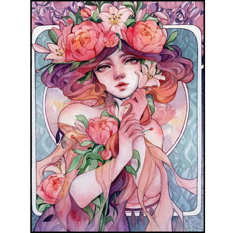 KAMY YI круглая/квадратная картина DiamondDigital Рисование мультяшная девушка рисование