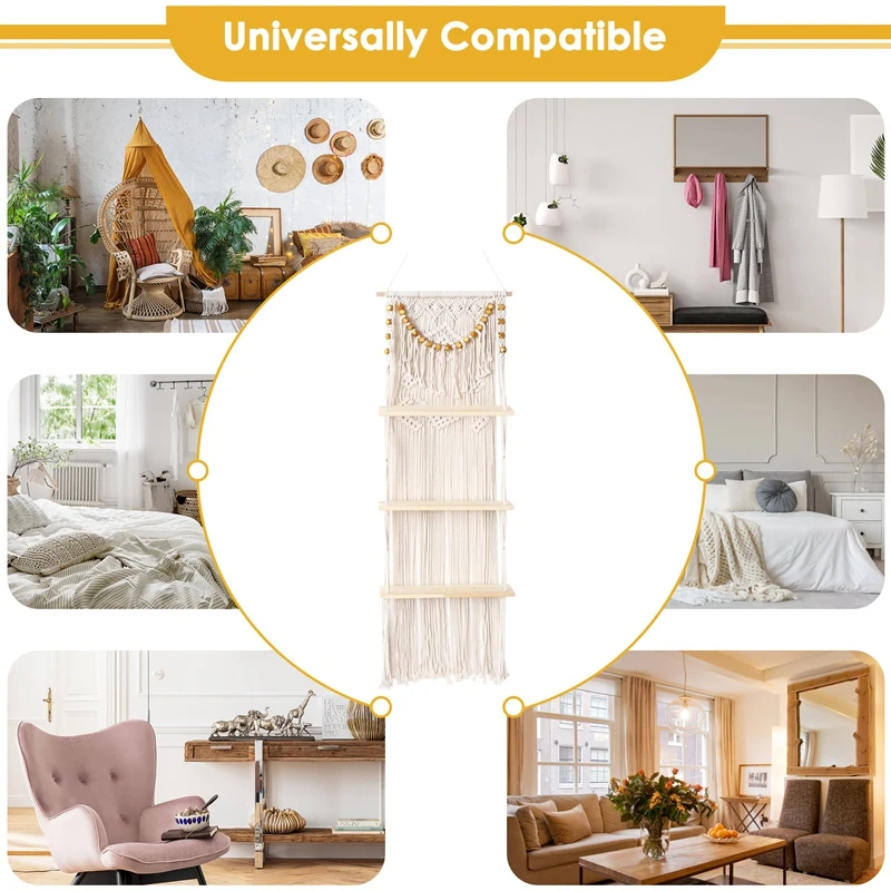 Настенные подвесные 3-уровневые плавающие настенные полки для спальни ванной