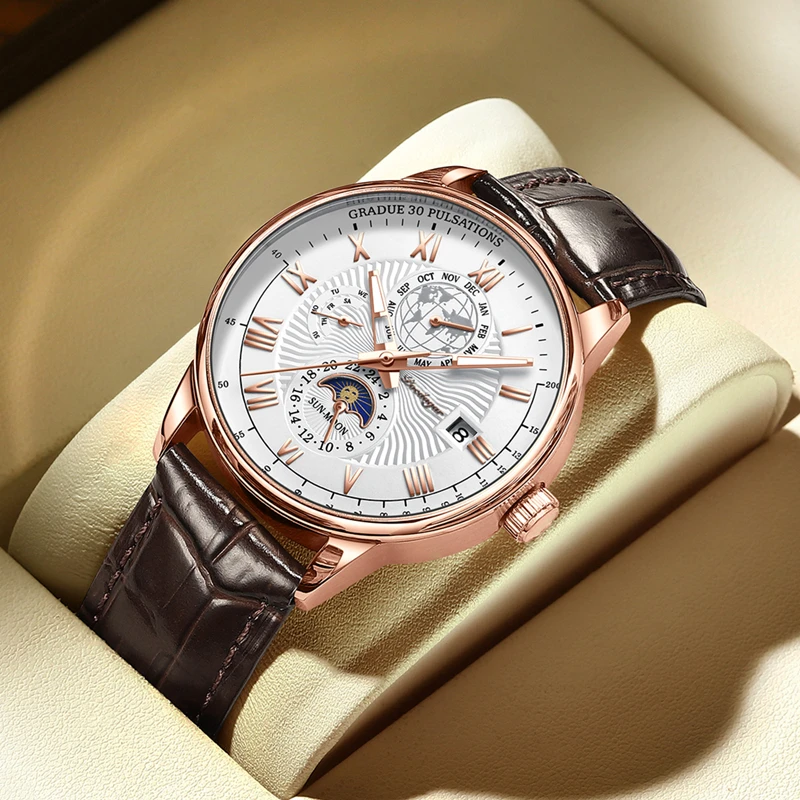 2022 Men Watch Top Brand Luxury 5 ATM Waterproof Quartz watches Wrist Watches for Men Date Sports leather Clock Male Montre Homm