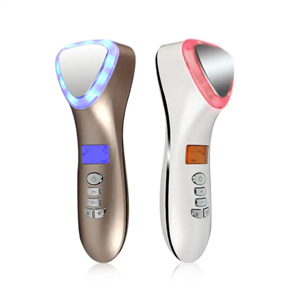 

Portable Hot cold Facial Massager Cool Face and Neck Wand Sonic Wave Lift Ultrasonic Vibration Skin Care Massager