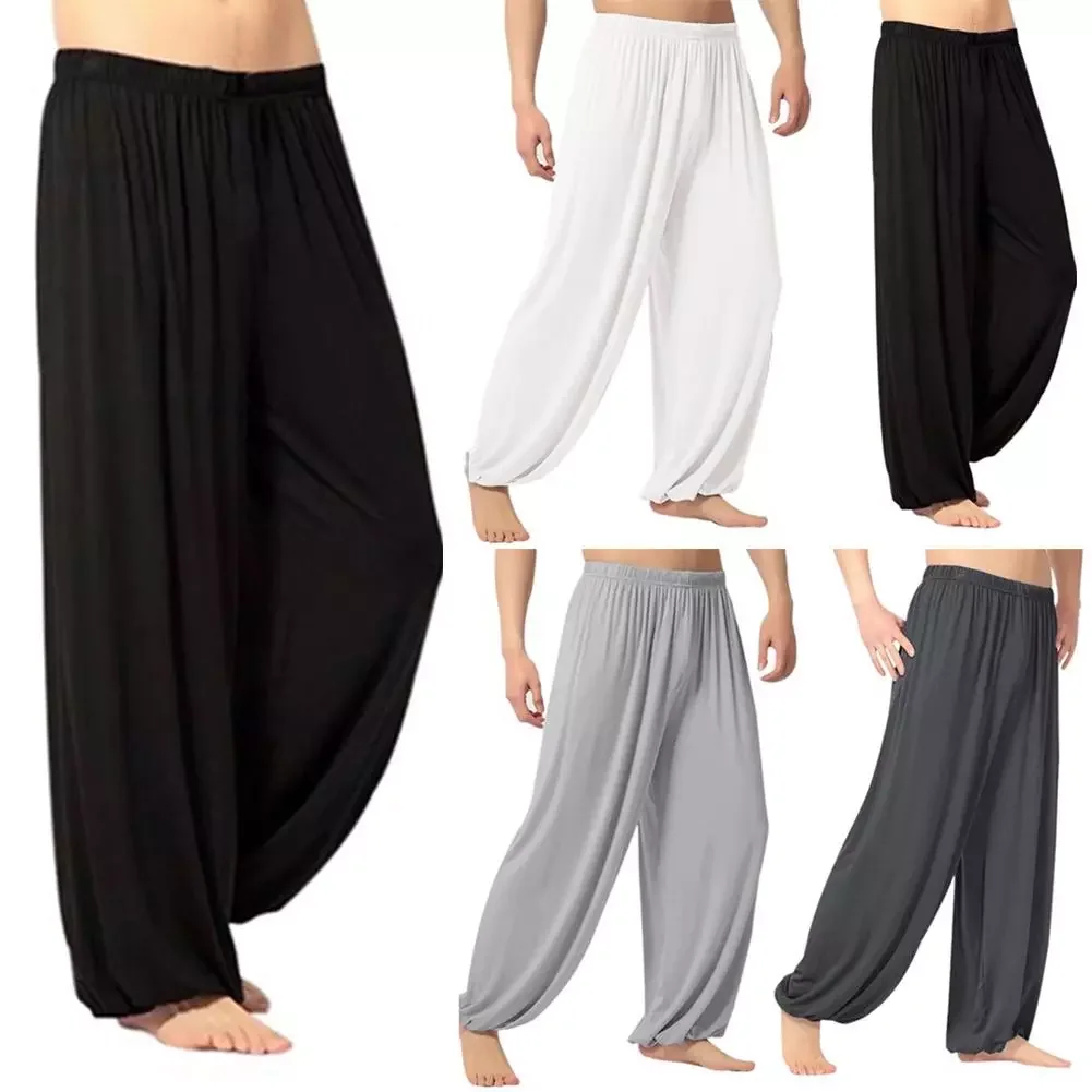 

Yoga Pants Men's Casual Solid Color Baggy Trousers Belly Dance Yoga Harem Pants Slacks sweatpants Trendy Loose Dance Clothing|H