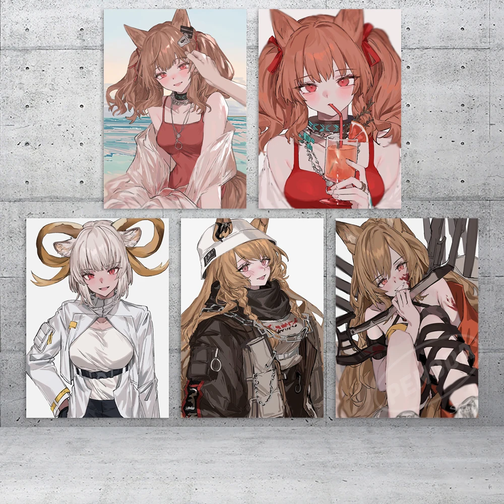 

Canvas HD Arknights Prints Paintings Ebenholz Wall Art Ceobe Poster Goldenglow Home Anime Modular Rosmontis Pictures Room Decor