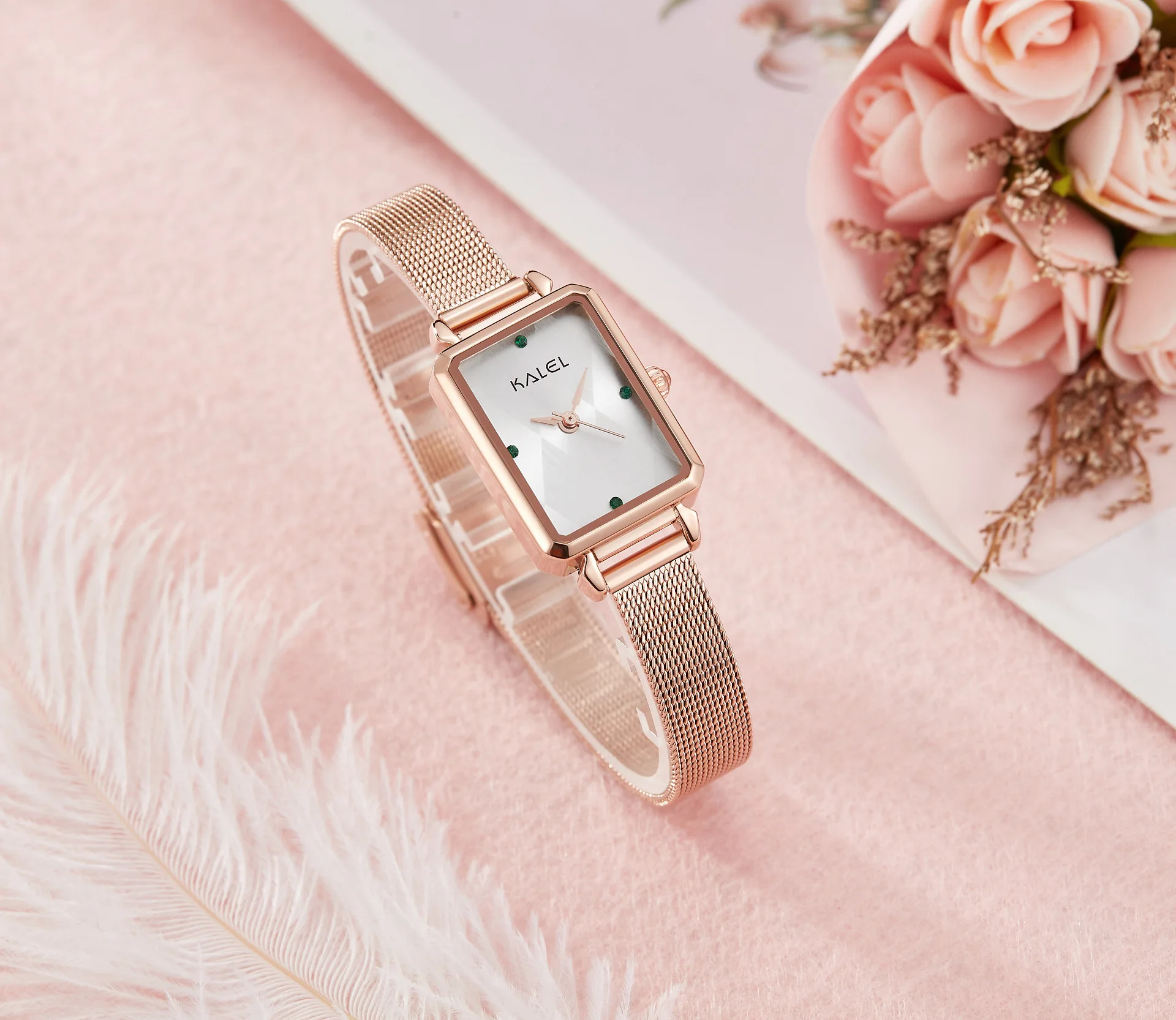 Hot hot high temperament waterproof simple square exquisite small quartz women's watch a hair