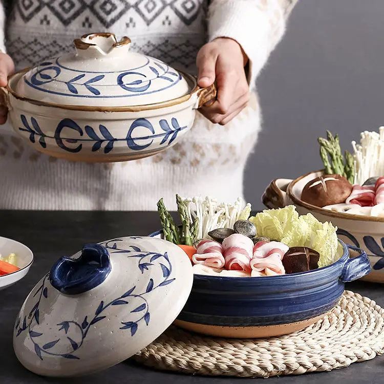 

Japanese-style Casserole One-person Ceramic Rice Noodle Stew Pot Casserole Small Earthen Pot Small Casserole