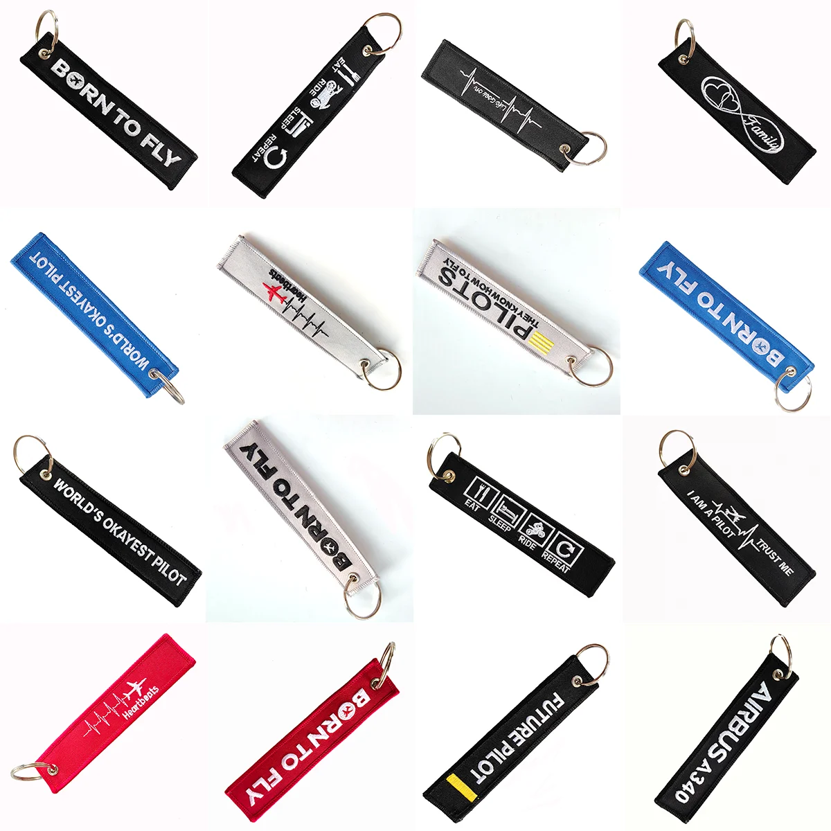 

1PC Double Sided Embroidery Keychain Novelty Fashion Trinkets Car Motorcycle Keychain