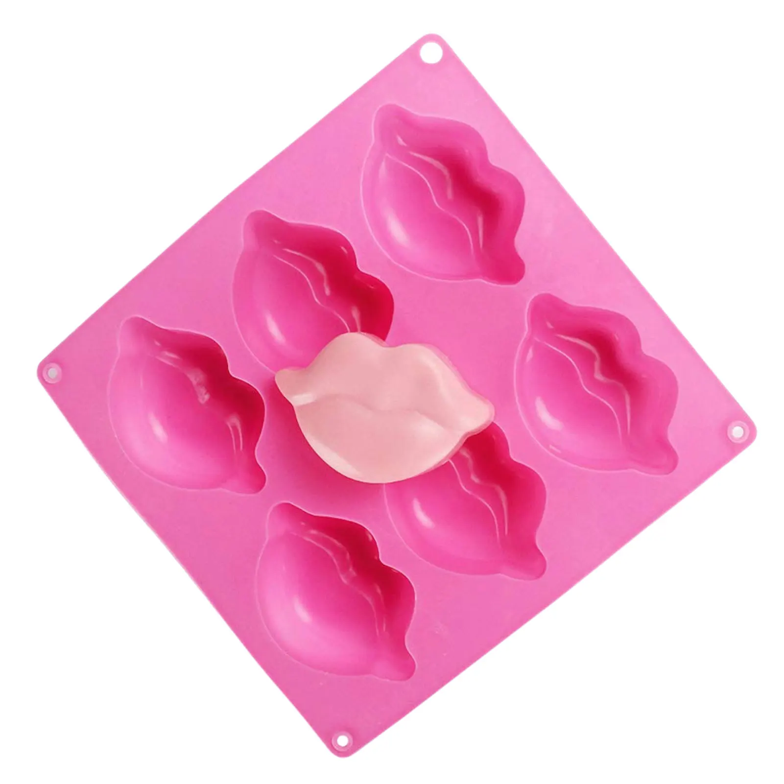

Silicone Chocolate Moulds 6 Cavity Food Grade Non-Stick Cake Mold 3D Lip Shaped Multipurpose For Candy Cake Soap Jelly Cookie