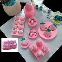 3d strawberry liquid silicone mold fondant cake decorating mold candy chocolate sugarcraft mold diy baking tools accessories