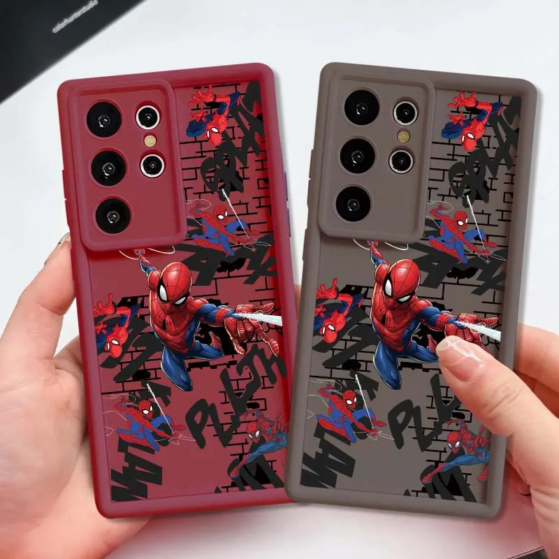 Marvel Groot Spider-Man Art для Samsung Galaxy S25 S24 S23 S22 S21 S20 Ultra Plus FE 5G Eye Ladder Чехол телефона Мягкий