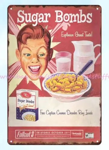 Сахарные бомбы взрывчатый большой вкус хлопьев металлический жестяной знак