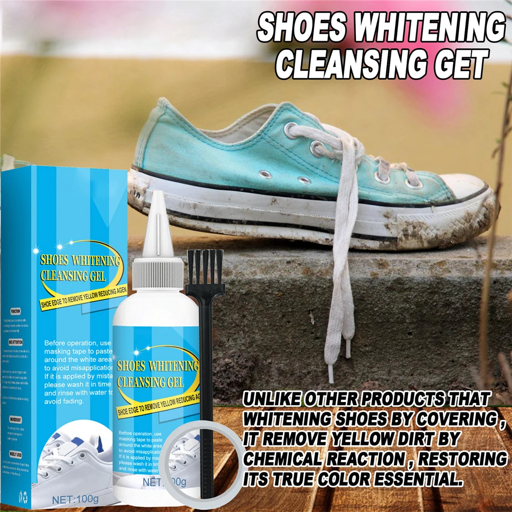 

100G White Shoes Cleaning Gel Clean Shoes Stain Whitening Cleansing Polish Foam Deoxidizer Gel For Sneaker Remove Yellow Edge