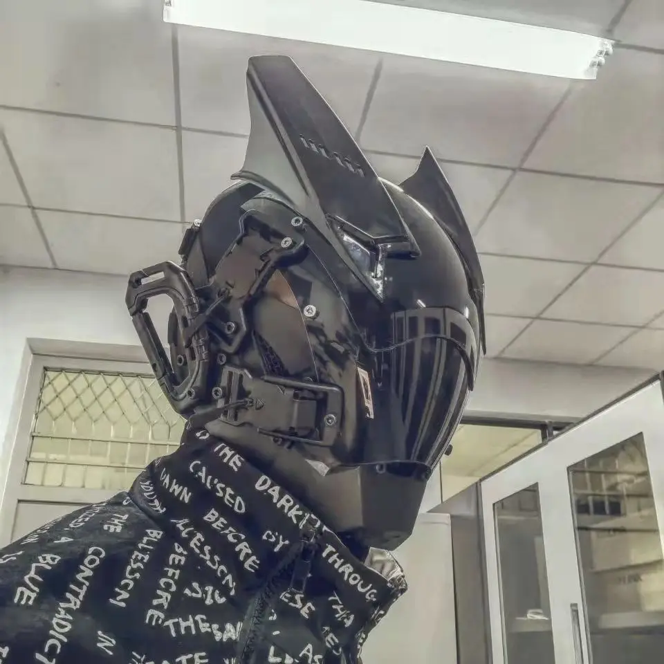 Маска в стиле киберпанк для косплея маски черные Самурайские войны каменские