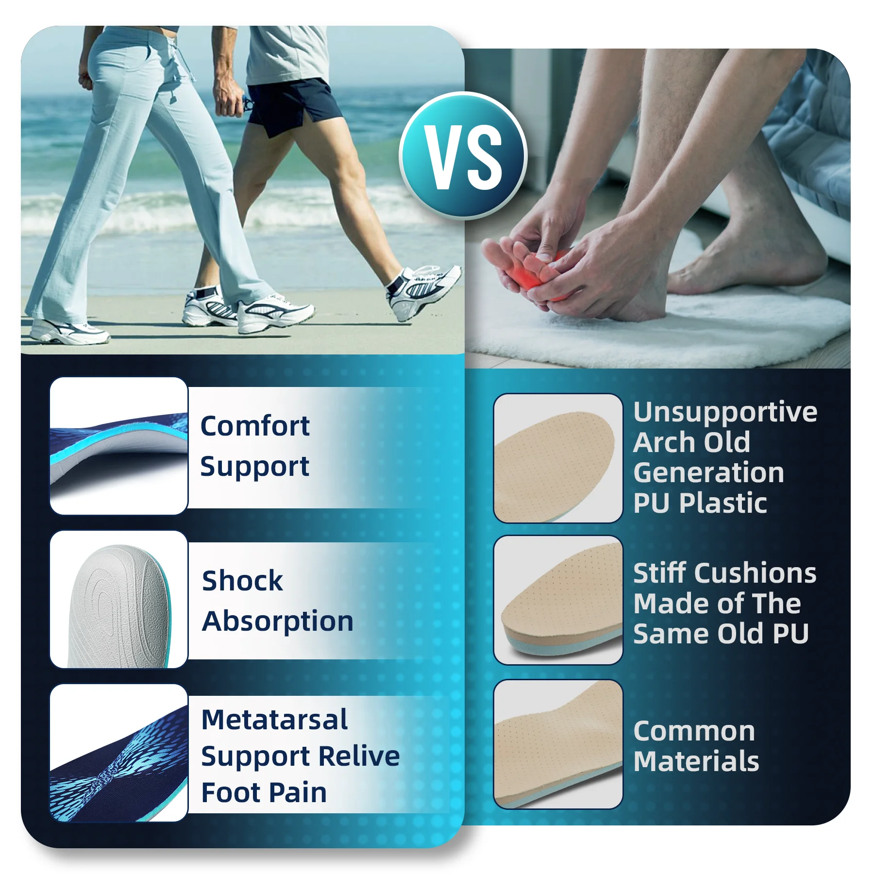 Ортопедические стельки из плюсовой ткани облегчение боли в подошвенном фасциите