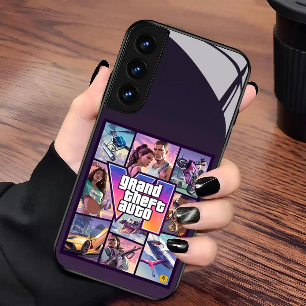 Чехол для телефона R-rockstar Gta 6 Grand Theft Auto для Samsung Galaxy S24 S26 S25 S23 S22 S21 S20 FE Edge Plus Ultra Black Glass Cove (art.: 3920dbb38edca) - 3920dbb38edca
