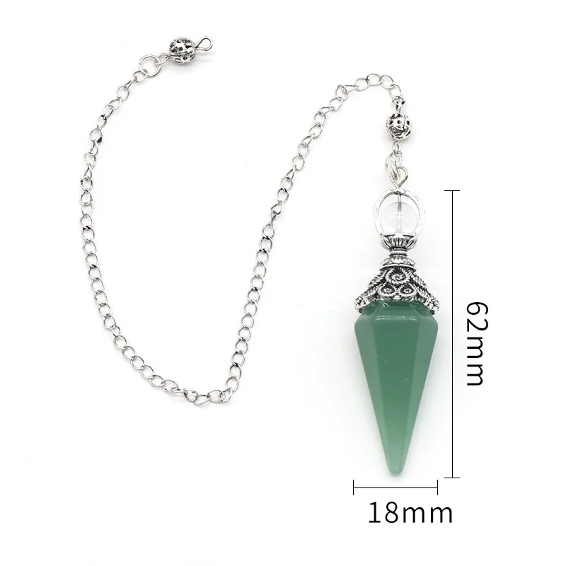 6PCS Natural Stone Hexagon Pendulums Amethyst Rose Quartz Chakra Crystal Pendants for Dowsing Spiritual Reiki Jewelry