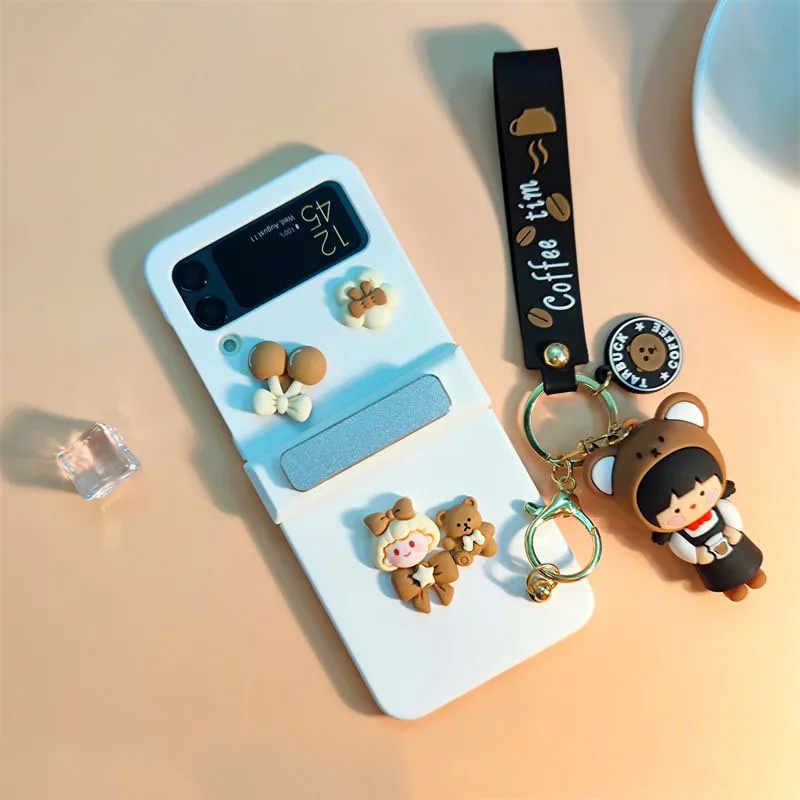 

Чехол для Samsung Galaxy Z Flip3 женский для Samsung Z Flip 3 милый мультяшный стиль Ins полноразмерный жесткий чехол