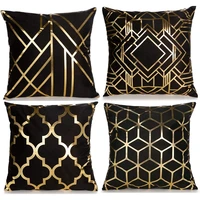 2022 throw pillow covers gold foil pillow covers 18 %c3%9718 inch geometric square cushion covers decor couch sofa bedroom