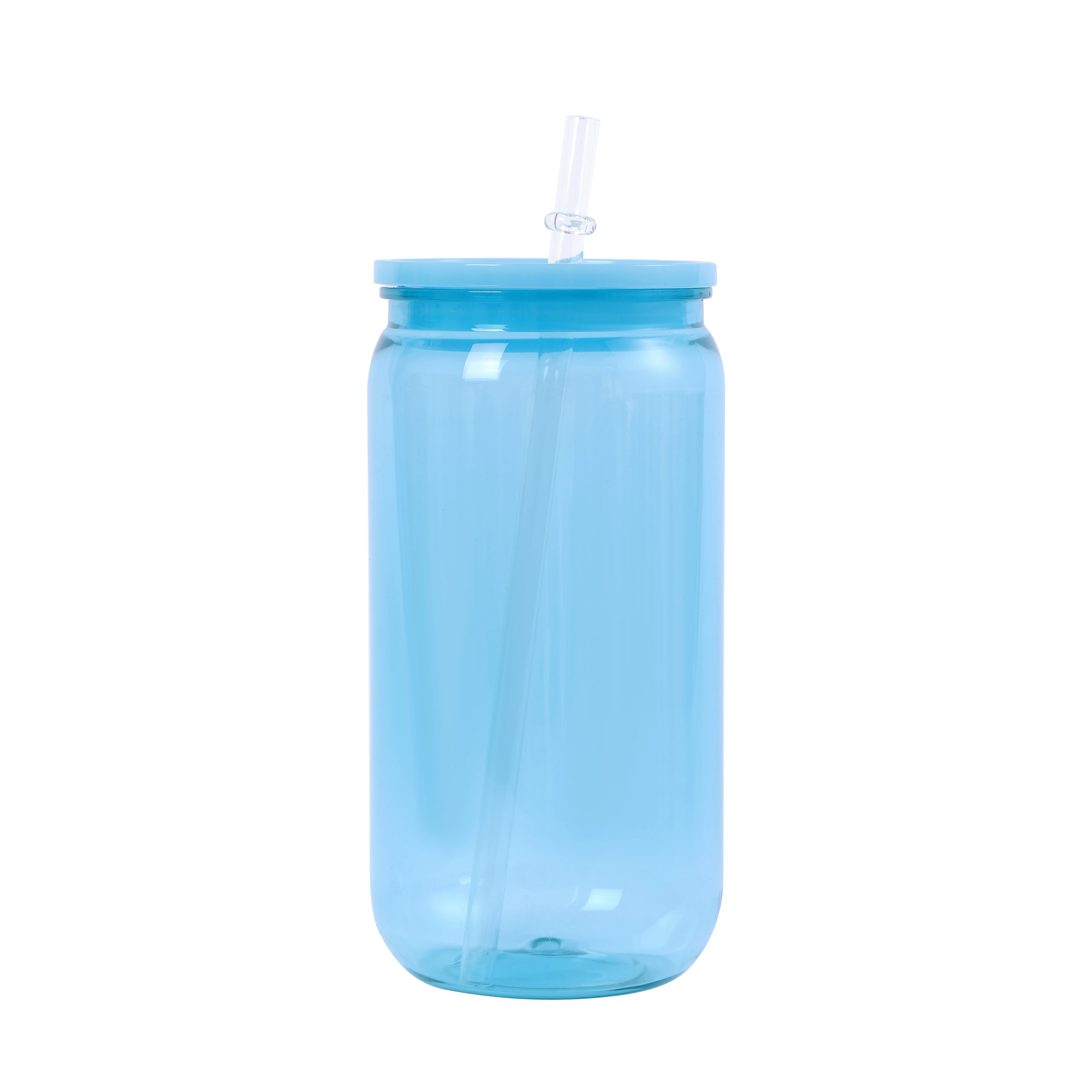 16 унций красочная крышка прозрачная пластиковая чашка с соломинкой прочная и